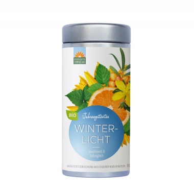 Bio-Kräutertee Teedose Winterlicht