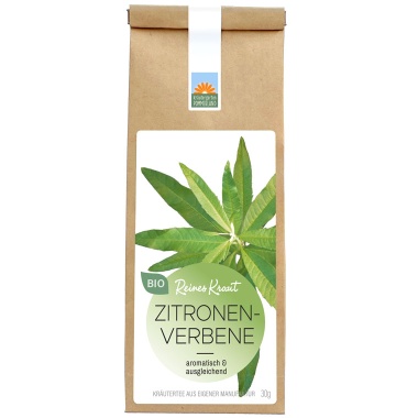 Zitronenverbene Bio-Kräutertee vom Kräutergarten Pommerland in der 30 g Papiertüte – aromatisch & ausgleichend. Handgemacht in Mecklenburg-Vorpommern, duftend und naturbelassen.