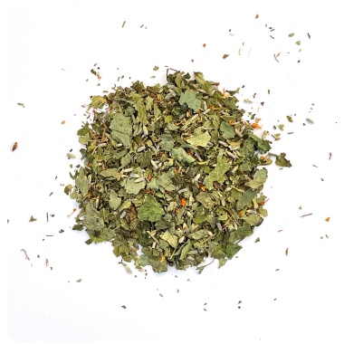 Nachtfeuer Bio-Kräutertee lose – Bio-Abendtee aus Zitronenmelisse, Johanniskraut, Johannisbeerblätter, Lavendel, Thymian. Handgemacht in Mecklenburg-Vorpommern von Kräutergarten Pommerland.