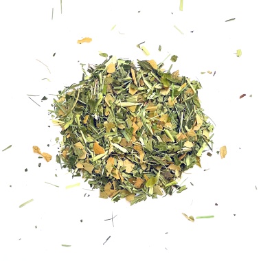 Herber Hanftee – Bio-Kräutertee lose – schwungvoll und präsent mit Hanfblätter, Mate, GRÜNER HAFER. Handgemacht in Mecklenburg-Vorpommern von Kräutergarten Pommerland.